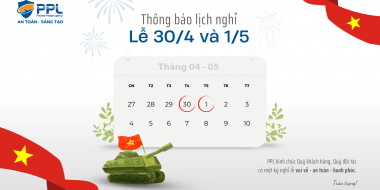 THÔNG BÁO NGHỈ LỄ 30/4 và 1/5